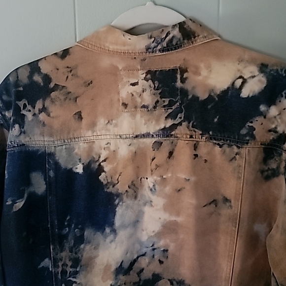 Ashley Stewart Tie Dye Denim Fringe Jacket Size-16W - Picture 9 of 10